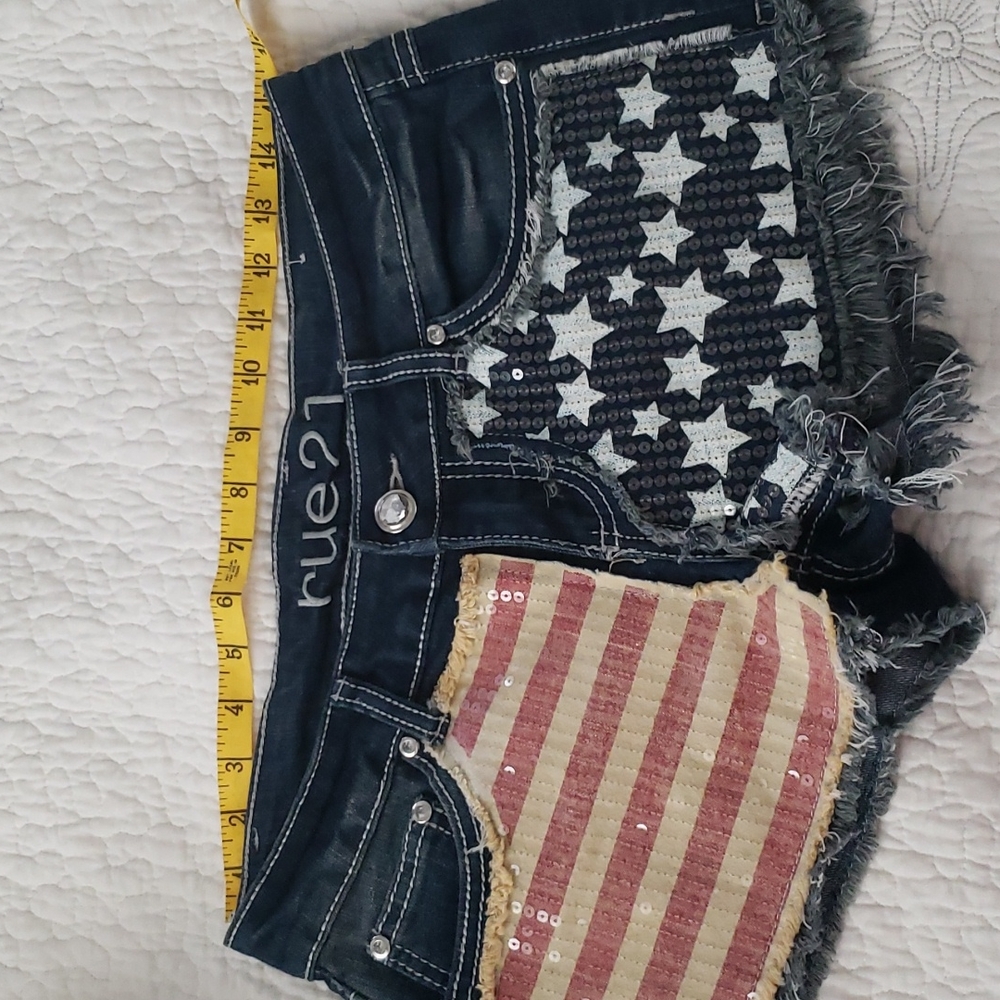 Rue 21 Women's Red White Blue Jean Shorts Size 5/6